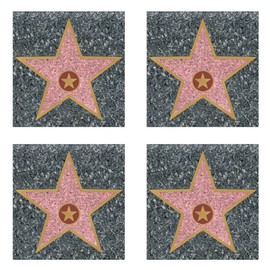 Beistle Awards Night Customizable Star Peel 'N Place 4 Piece, Multicolored, 12" by 15"