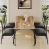 Jojoka Dining Set Table with Upholstered Chairs for 4, Small