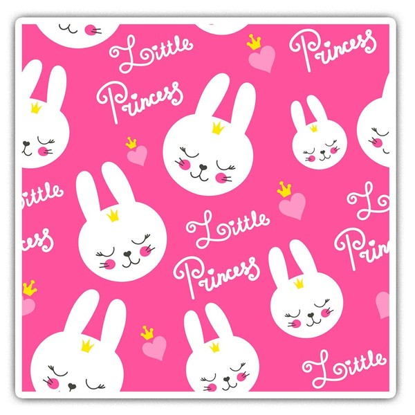 Square Stickers (Set of 2) 10cm - Little Princess Pink