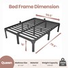 ROIL 18 Inch Queen Size Bed Frame with Mattress Slide