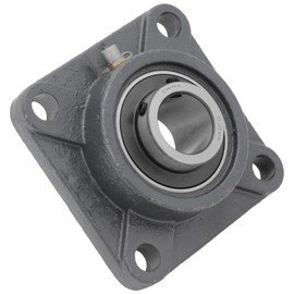 [2-Pack] UCF207-20 - Premium 4-Bolt Flange Bearing with Cast Iron Housing Including Ball Bearing Insert 1-1/4 in Bore Diameter - UC207-20 Bearing & F207 Housing
