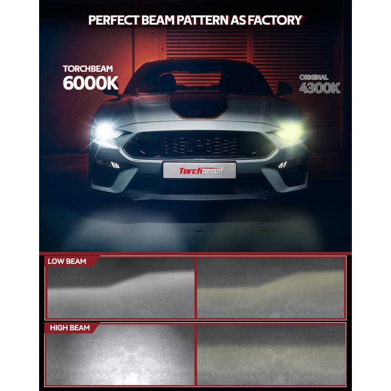 Torchbeam D3S HID Bulbs, Xenon 6000K 35W HID Bulb with