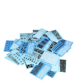 Calcomanías de uñas, 48 hojas de encaje negro blanco flor pegatinas belleza arte uñas uñas decoración pegatina en accesorios de uñas