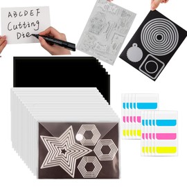 30Pcs/Set Magnetic Sheets for Dies Storage Stamp and Die Storage Pockets Die Cut Storage Multi-Function Magnetic Storage Cards Set with Label Stickers for Card Making Supplies (0.9 mm Thickness