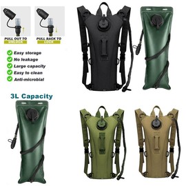 3L Water Bladder Bag Hydration Backpack Pack Cycling Outdoor Hiking Camping - Color: Green
