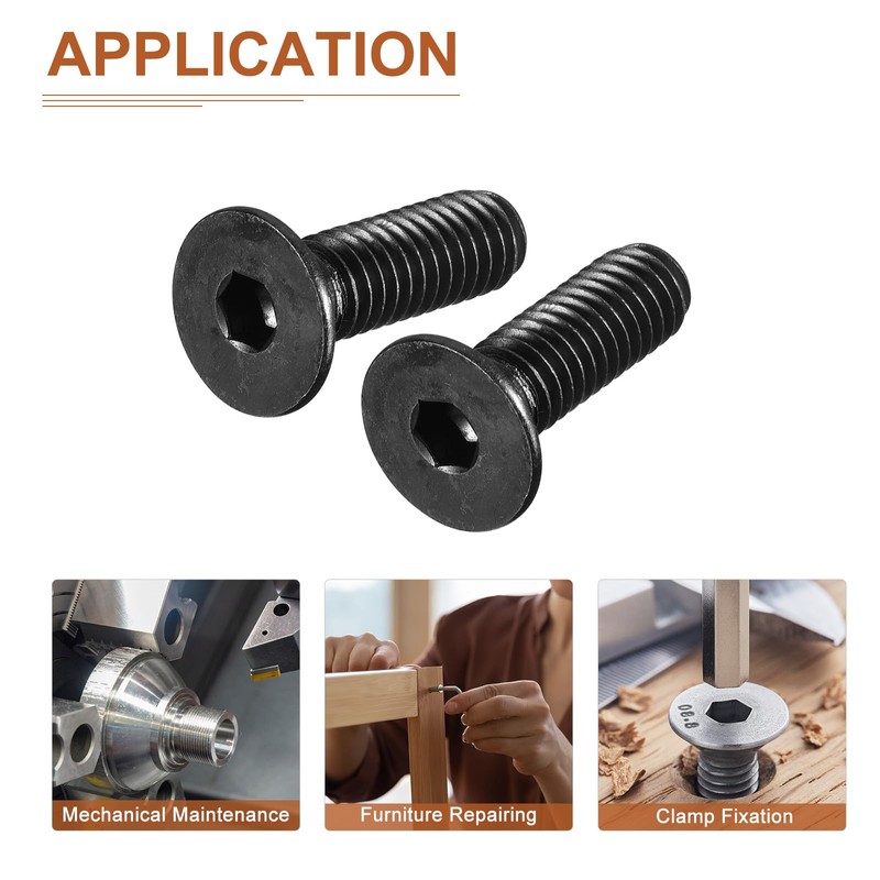 DTGN 5/16-18x1" Flat Head Socket Cap Screws, 30 Pack Hex
