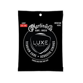 Martin Cuerdas de núcleo de titanio para guitarra, cuerdas de guitarra acústica de níquel ligero