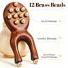 uwoneg Scarab Acupressure Tool, Facial Massage Roller with 12 Brass