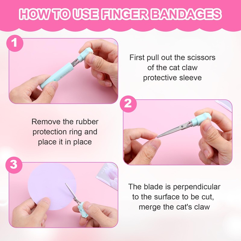 Cute Mini Scissors 4Pcs Cat Paw Tiny Scissors,Stainless Steel Small