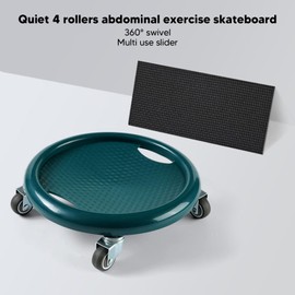 Ab Roller Wheel,360 Degrees Swivel Core Coaster Abdominal Strength Workout Trainer for Home Gym Fitness Waist Strength Trainer (Dark Green)