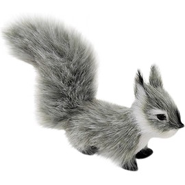 Wpppan Grey Mini Simulation Plush Squirrel 10cm Mini Squirrel Stuffed Animals Plush Rabbit Soft for Gift Home Decor Place Table Decorations Ornament Room Decorations