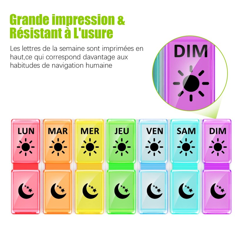 Pill Box 7 Days 2 Compartments Small Pill Box Morning
