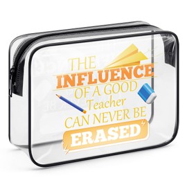 Teacher Appreciation Gifts PVC Makeup Bag Thank You Gifts for Teacher from Student Teachers Day Gifts Transparent Cosmetic Bag Zipper Pouch Graduation Birthday Teacher Week Gifts for Women Teacher