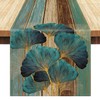 LRartdeco Table Runner Green Table Runner Washable Antique Rustic Wood