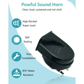 NEOGET Auto Horn 12V Loud Small Compact Car Horn High Low 2 Tone Universal Fit Any 12 Volt Vehicles Automobile Motorcycle Truck Replacement Kit