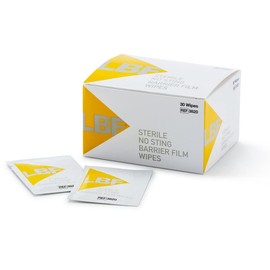 CliniMed LBF Sterile Barrier Film Wipes, Protective Barrier Film Wipes, Quick Dry Skin Barrier Wipes - 30 pcs