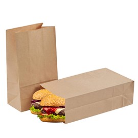 Tendwarm 40 Pcs 5.9x3.5x11 Inches 6 Lb Brown Paper Lunch Bags Small Grocery Bag