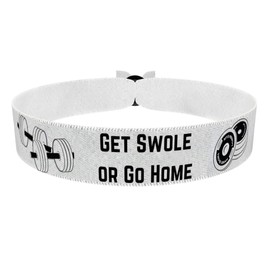 Get Swole or Go Home Motiv - Fitness Stoffarmband - Wasserfest & Langlebig - Motivationsarmband für Gym - Fitness Zubehör - Sportarmband - Fitness Geschenk - Fitness Lifestyle Accessoires