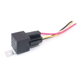 DollaTek JD1912 Car Relay Cable Set 12 V 40 A 4 Pin SPST Cable Set Sockets with Colour Coded Wires for Automotive Truck Van Motorcycle Boat Pack of 5