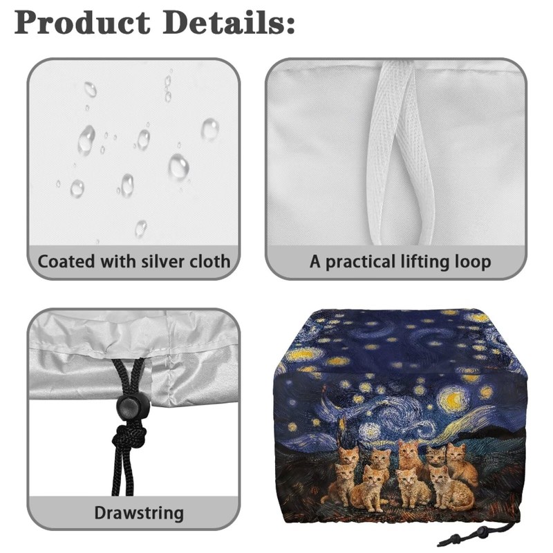 Generic Gogh Starry Cats Toaster Covers, Dust & Fingerprint Protector