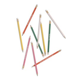 ban.do Write On Colorful Pencil Set of 10, Pre-Sharpened #2 Graphite Pencils for School/Office, Compliments 2.0