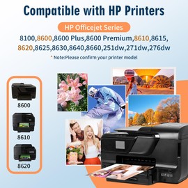 950XL 951XL Ink Cartridges Combo Pack Compatible for HP OfficeJet Pro 8600 8610 8615 8616 8620 8625 8100 8630 8660 8640 8100 271DW 276DW 251DW, Black Cyan Magenta Yellow Replacement for HP 950 951 XL