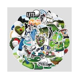 Pack of 50 Golf Stickers for Fridge, Bumper, Laptop, Motorcycle, Computer, Bicycle, Funny Ball Game, Waterproof Vinyl Decal, Young Adult Gift, Kawaii Sports Aesthetic Graffiti Sticker