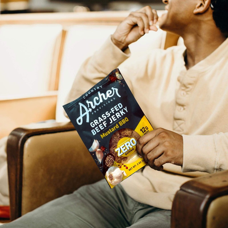 Zero Sugar Mustard BBQ Beef Jerky by Country Archer, 100%