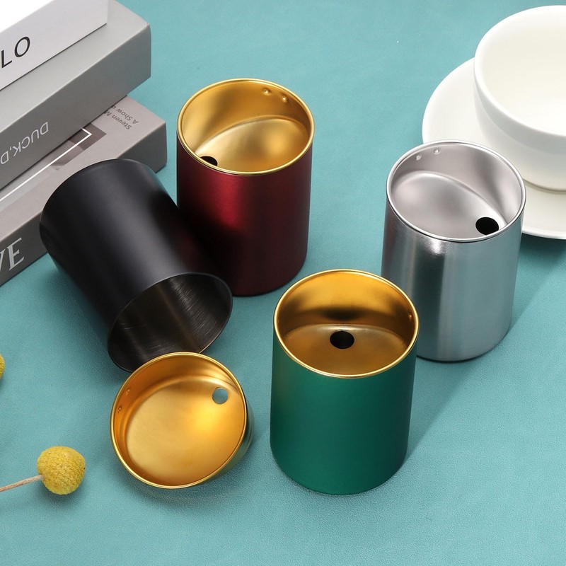 sourcing map Ashtray with Lid, Stainless Steel Windproof Ash Tray