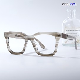 Zeelool Trendy Square Blue Light Blocking Glasses for Men TV Phone Computer Gaming Glasses Nichole ZJGA245089-01 Gray