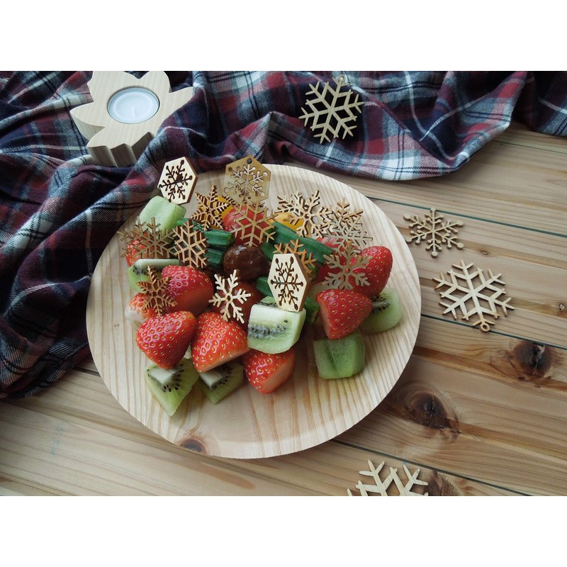 KIZARA Paper Plate Wood Plates (#2 Round Plates, 8 Round