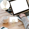SHOWERORO 10pcs Tulip Note Holder Metal Place Card Holder Mini