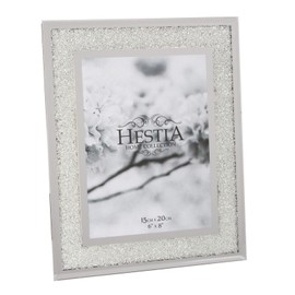 Hestia Photo Frame Crystal Edge with Silver Border 6" x 8" HE76968