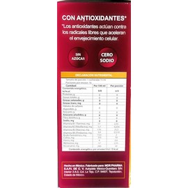 Vitality Solución Oral 240ml, Vitaminas + Hierro + Resveratrol, Antioxidantes Sabor Uva, Sin Azúcar, Cero Sodio, Bebida Funcional