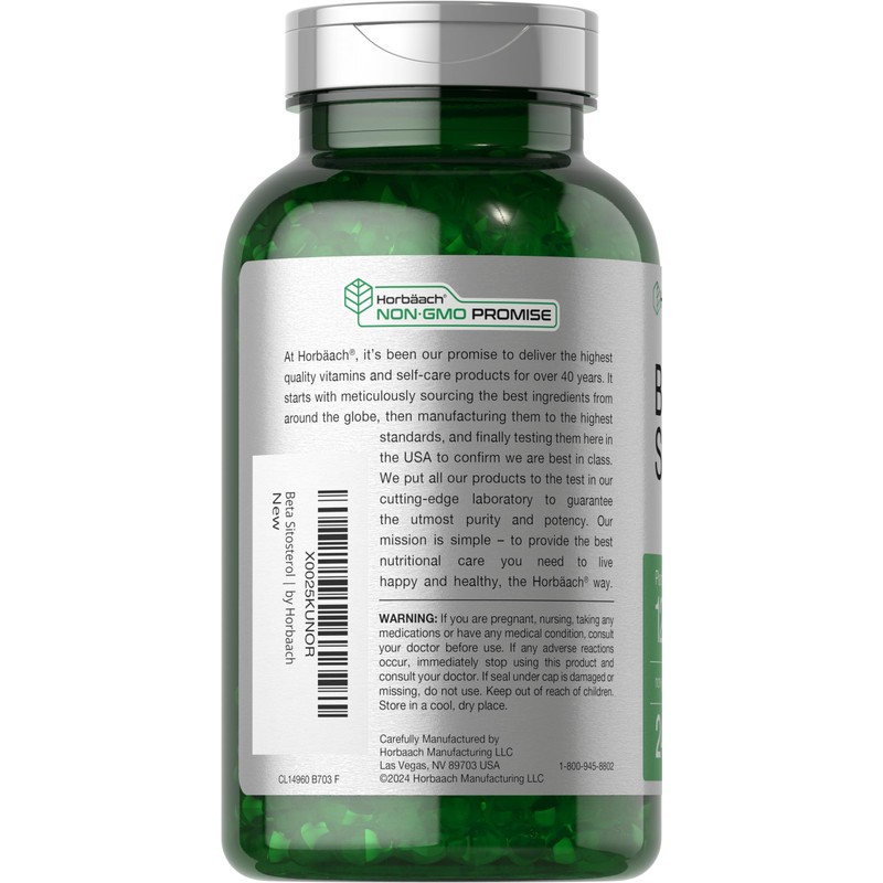 Horbäach Beta Sitosterol 1200mg | 240 Softgel Capsules | Mega