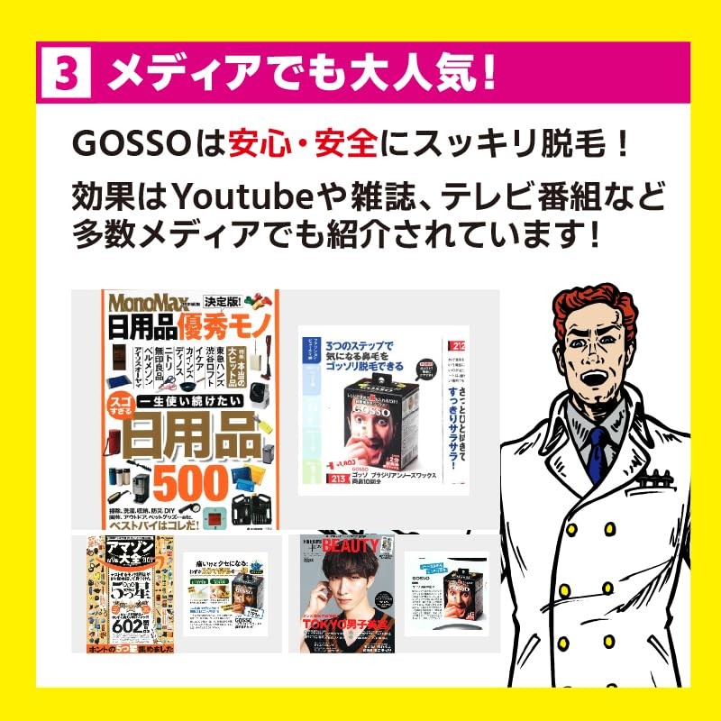 GOSSO (Brazilian Wax Nose Hair Removal Set) Unisex 1 Piece