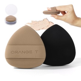 EDTRE Sponge Puff Makeup Sponge, Soft, No Residue, Drop Type, 2 Pieces, For Wet and Dry Use, Foundation Spong, Smooth, Storage Case Included, Fluffy