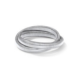 GoldChic Jewelry Stainless Steel Bangle Stretch Bracelets for Women, Double Cobra Bracelet 10mm