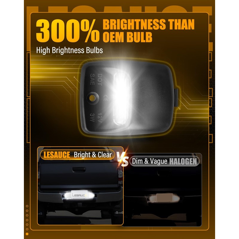 LED License Plate Light Kit for 2005-2015 Toyota Tacoma, 2000-2013