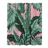 Winteriew Pink and Green Cute Tropical Shower Curtain Banana Leaf Palm Theme Bathroom Decor Sets with Hook Waterproof Washable 72H x 72W inches