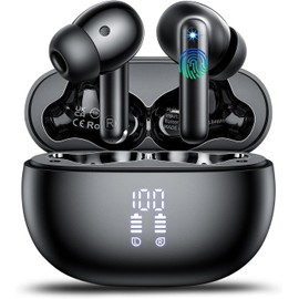 VEKJ AI Language Translation Earbuds Real Time, Supports 164 Languages With AI App, 3-in-1 Bluetooth 5.4 Translator Earbuds with 7 Trans Modes, 42H Translation Device fit Business/Travel/Learning