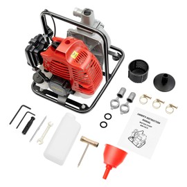 2 HP 2-Stroke Gasoline Engine Water Pump Portable,43cc Gas Powered Water Pump 98ft Lift & Air-Cooling System for Agricultural Irrigation Industrial Wastewater Treatmen
