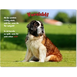 Tin Sign / Warning Sign / Door Sign Aluminium 20 x 30 cm with Saying Saint Bernard Motif 01