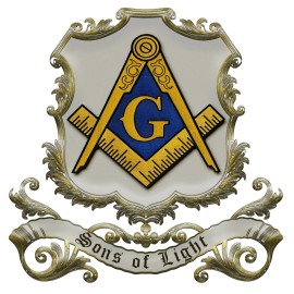 Sons of Light Square & Compass Masonic Bumper Sticker - [4 3/4'' Tall]