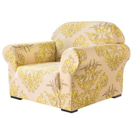 SU SUBRTEX Soft Stretch Sofa Cover 1 Piece printed Washable Covers Chair Furniture Protector Elastic Couch for Kids/Dogs(Chair,Yellow), VCUKSBTSFT003ABY0S