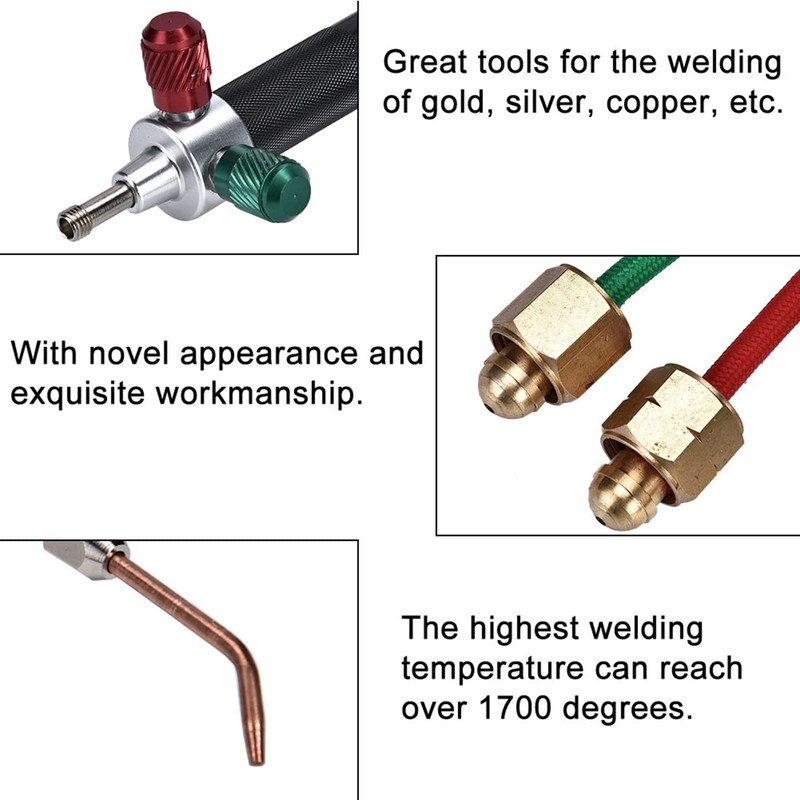 Mini Heat Resistant Gas Burner with 5 Tips for Soldering