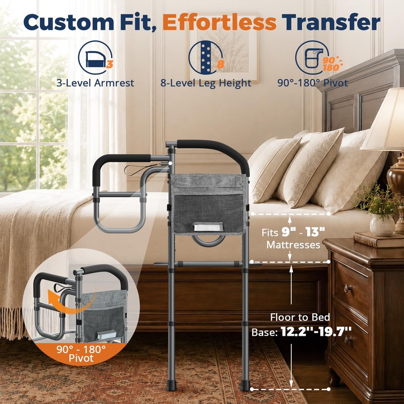 FITGOT Bed Rails for Elderly Adults Safety, 400lb Assist Rail