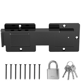 7.5" Flip Latch Outdoor Gate Latch Lock 4mm Heavy Duty with Adjustable Padlock Holes and Stainless Steel Lock for Wooden Fence, Barn Door, Shed Door, Grage, Yard