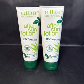 Alba Botanica After Sun Lotion 85% Aloe Vera 8 oz,  2-Pack!