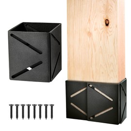 1 Pack Adjustable Post Sleeve for 4x4, 5x5, 6x4 to 6x6 Posts - Stainless Steel with Screws, Post Protector, Weather-Resistant for Mailbox, Deck, and Fence